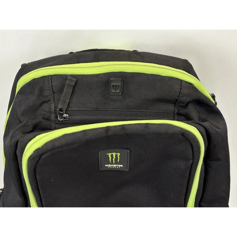 Official Monster Energy Black Promo Padded Backpack with Zippers Pockets Laptop